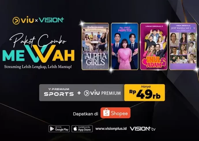 Hanya Rp49.000! Dapatkan Akses ke Vision+ juga Viu dengan Paket Combo meVVah di Shopee