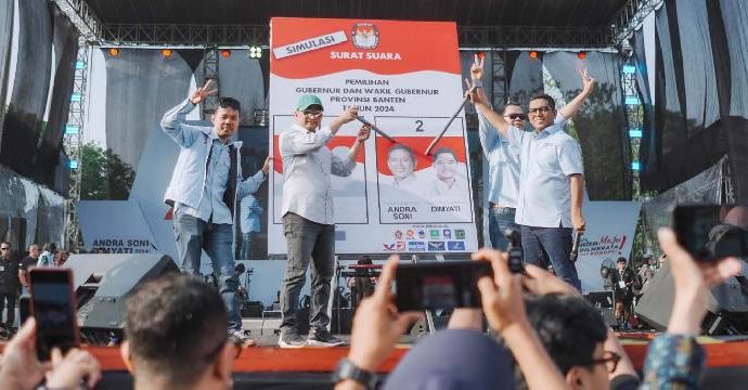 Warga Antusias Hadiri Konser Banten Maju Bersama Soni-Dimyati